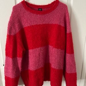 Rowing Blazers Red and Pink Striped Sweater